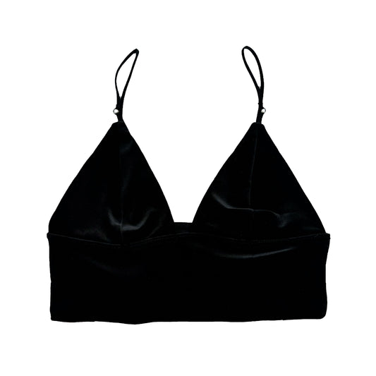 Black Velvet Longline Bralette