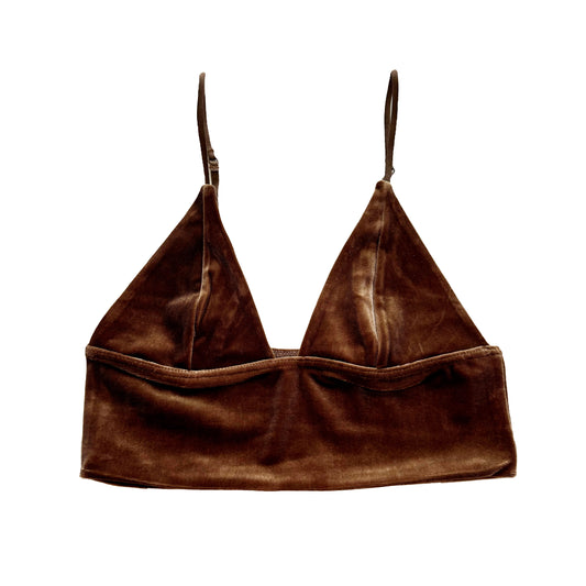 Mocha Velvet Longline Bralette