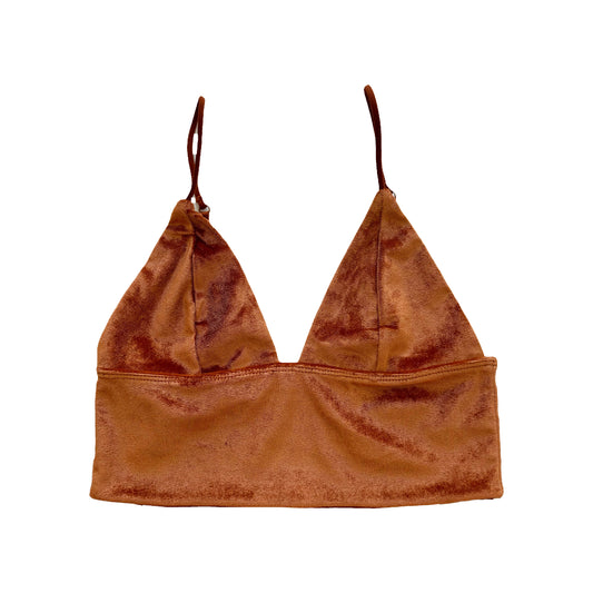 Caramel Velvet Longline Bralette