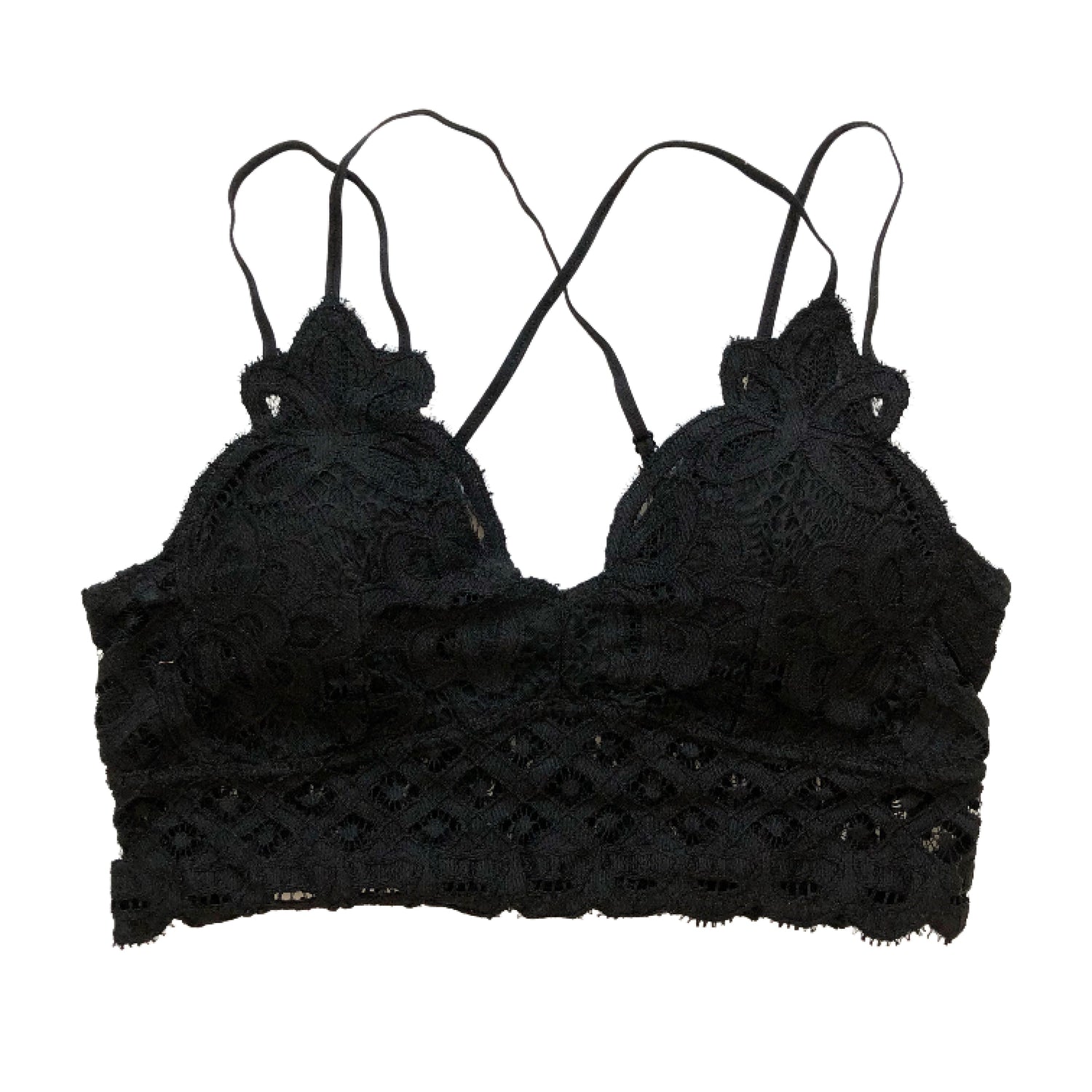 Stunning Black Lace Bralette with Spaghetti Straps
