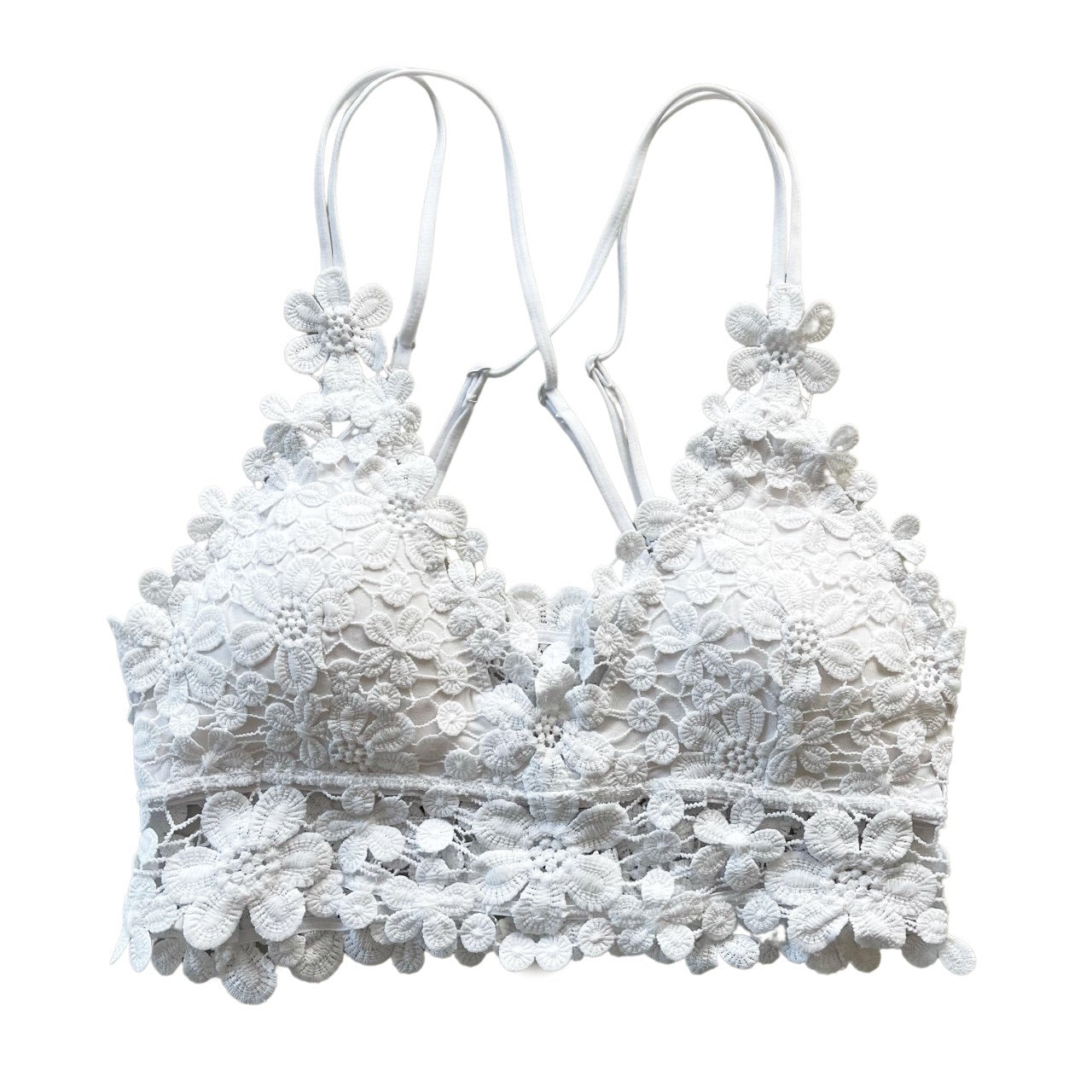 daisy wireless floral lace pullover bralette