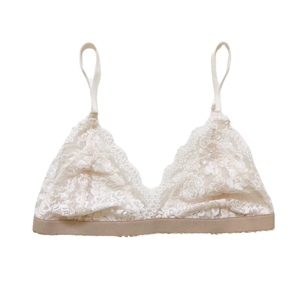 White Lace Triangle Bralette Sexy Push Up Crossover Bra And