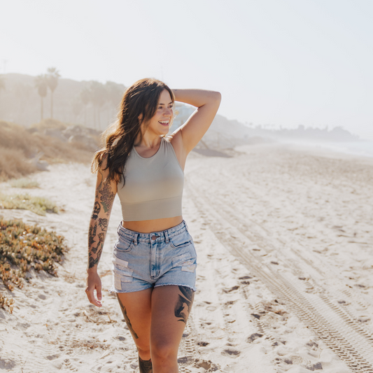 Mint Ribbed Seamless Bralette